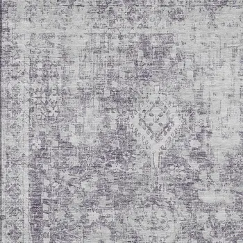 3' X 5' Plum Oriental Washable Indoor Outdoor Area Rug
