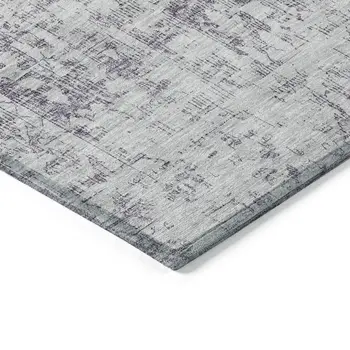 8' X 10' Plum Oriental Washable Indoor Outdoor Area Rug