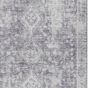 9' X 12' Plum Oriental Washable Indoor Outdoor Area Rug