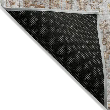 5' X 8' Terra Cotta Oriental Washable Indoor Outdoor Area Rug