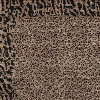 9' X 12' Brown Animal Print Washable Indoor Outdoor Area Rug