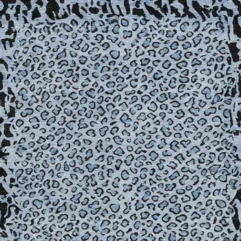 3' X 5' Blue Animal Print Washable Indoor Outdoor Area Rug