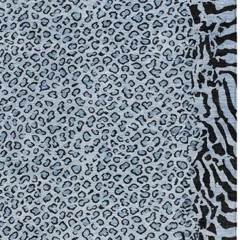 5' X 8' Blue Animal Print Washable Indoor Outdoor Area Rug