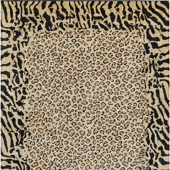 10' X 14' Gold Animal Print Washable Indoor Outdoor Area Rug