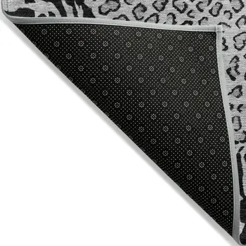 8' X 10' Gray Animal Print Washable Indoor Outdoor Area Rug