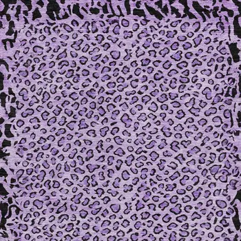 3' X 5' Purple Animal Print Washable Indoor Outdoor Area Rug