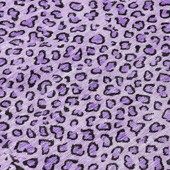 8' Purple Round Animal Print Washable Indoor Outdoor Area Rug