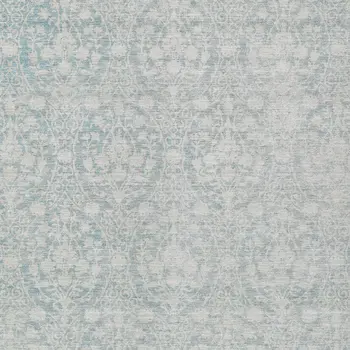 5' X 8' Aqua Damask Washable Indoor Outdoor Area Rug