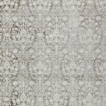8' X 10' Chocolate Damask Washable Indoor Outdoor Area Rug