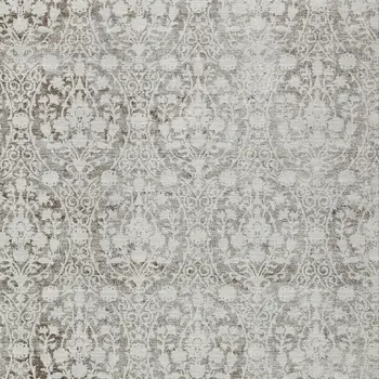10' X 14' Chocolate Damask Washable Indoor Outdoor Area Rug