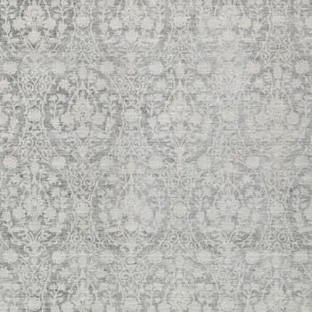 8' X 10' Gray Damask Washable Indoor Outdoor Area Rug