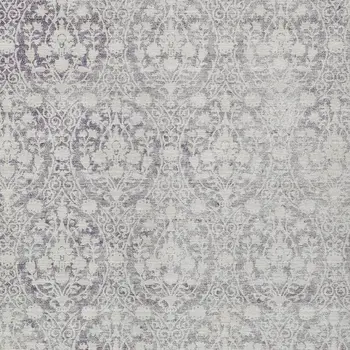 9' X 12' Plum Damask Washable Indoor Outdoor Area Rug