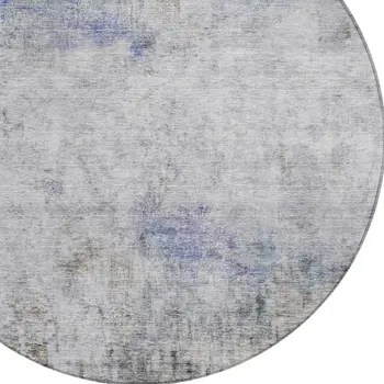 8' Brown Round Abstract Washable Indoor Outdoor Area Rug
