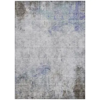 8' X 10' Brown Abstract Washable Indoor Outdoor Area Rug