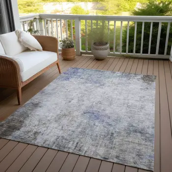 8' X 10' Brown Abstract Washable Indoor Outdoor Area Rug