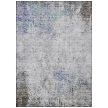 8' X 10' Brown Abstract Washable Indoor Outdoor Area Rug