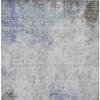 8' X 10' Brown Abstract Washable Indoor Outdoor Area Rug
