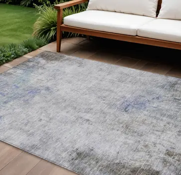 10' X 14' Brown Abstract Washable Indoor Outdoor Area Rug