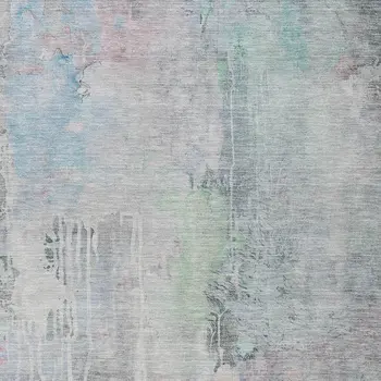 9' X 12' Blue Abstract Washable Indoor Outdoor Area Rug