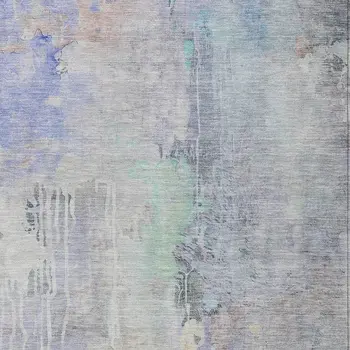 10' X 14' Purple Abstract Washable Indoor Outdoor Area Rug