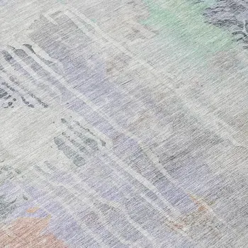 10' X 14' Purple Abstract Washable Indoor Outdoor Area Rug