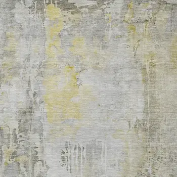 8' X 10' Silver Abstract Washable Indoor Outdoor Area Rug