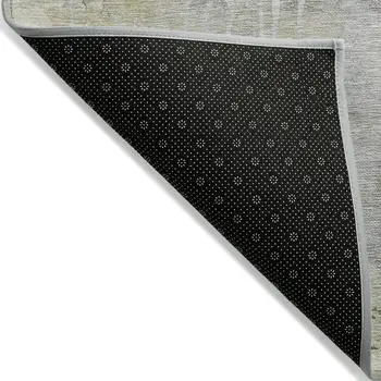 9' X 12' Silver Abstract Washable Indoor Outdoor Area Rug