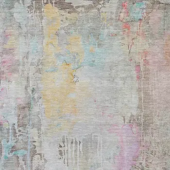 5' X 8' Taupe Abstract Washable Indoor Outdoor Area Rug