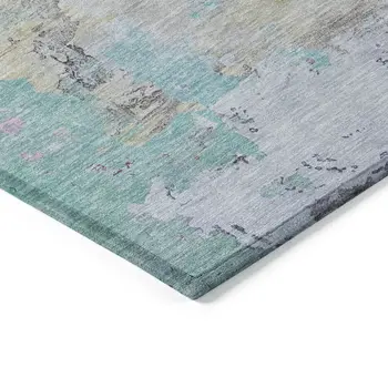 8' X 10' Taupe Abstract Washable Indoor Outdoor Area Rug