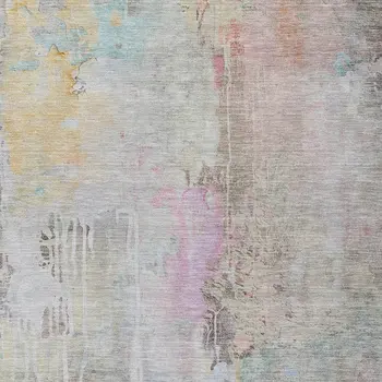 8' X 10' Taupe Abstract Washable Indoor Outdoor Area Rug