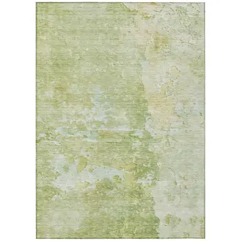 10' X 14' Artichoke Green Abstract Washable Indoor Outdoor Area Rug