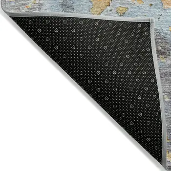 8' X 10' Granite Gray Abstract Washable Indoor Outdoor Area Rug