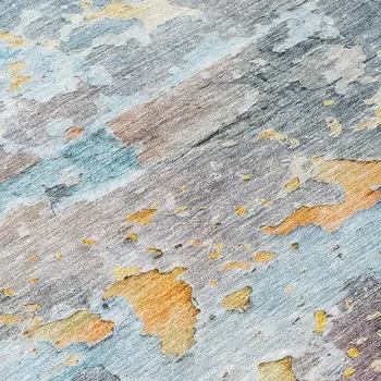 8' X 10' Granite Gray Abstract Washable Indoor Outdoor Area Rug