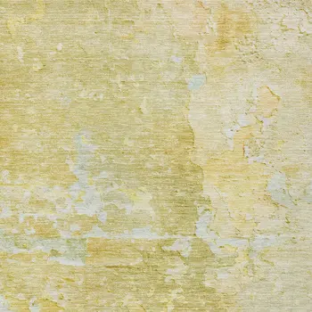5' X 8' Gold Abstract Washable Indoor Outdoor Area Rug