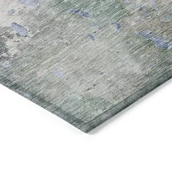 3' X 5' Taupe Abstract Washable Indoor Outdoor Area Rug