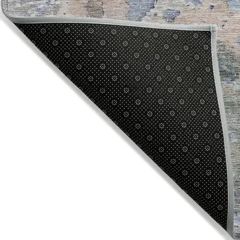 10' X 14' Taupe Abstract Washable Indoor Outdoor Area Rug