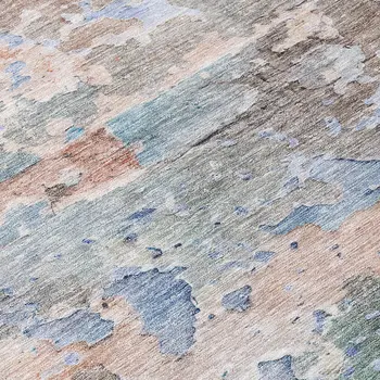 10' X 14' Taupe Abstract Washable Indoor Outdoor Area Rug