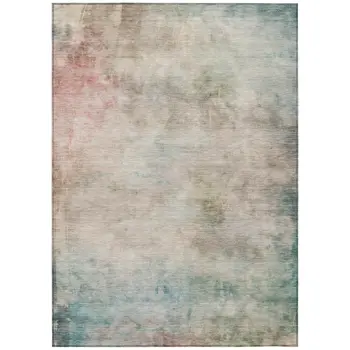 5' X 8' Taupe Abstract Washable Indoor Outdoor Area Rug