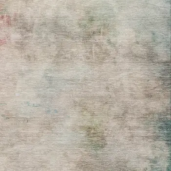 9' X 12' Taupe Abstract Washable Indoor Outdoor Area Rug