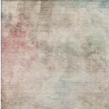 10' X 14' Taupe Abstract Washable Indoor Outdoor Area Rug