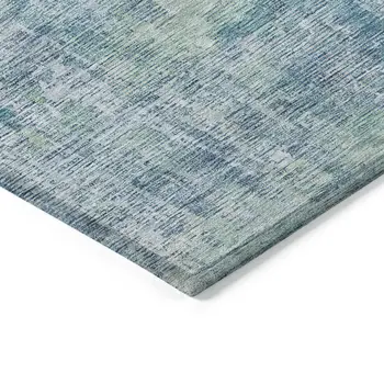 10' X 14' Blue Abstract Washable Indoor Outdoor Area Rug