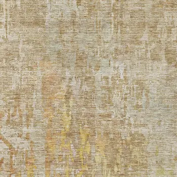 5' X 8' Khaki Abstract Washable Indoor Outdoor Area Rug