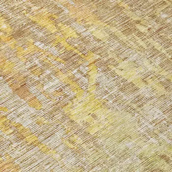 8' Khaki Round Abstract Washable Indoor Outdoor Area Rug