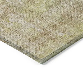 9' X 12' Khaki Abstract Washable Indoor Outdoor Area Rug