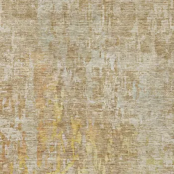 9' X 12' Khaki Abstract Washable Indoor Outdoor Area Rug
