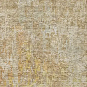 10' X 14' Khaki Abstract Washable Indoor Outdoor Area Rug