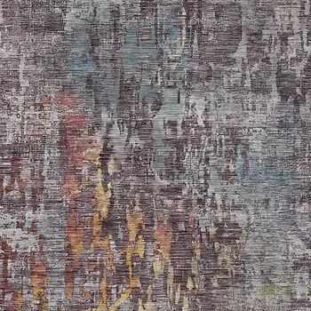 10' X 14' Pewter Abstract Washable Indoor Outdoor Area Rug