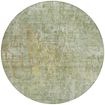 8' Sage Round Abstract Washable Indoor Outdoor Area Rug