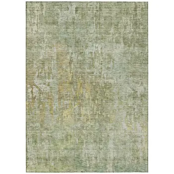 9' X 12' Sage Abstract Washable Indoor Outdoor Area Rug