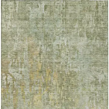 9' X 12' Sage Abstract Washable Indoor Outdoor Area Rug